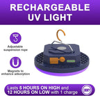 2pcs 10000mAh Rechargeable 3000LM Tent Light Camping Light, 6500K 24Hours Long Play Time , Outdoor Night Market Light Night Fishing Light Emergency Lights for Hurricane Tsunami disasters (UV)