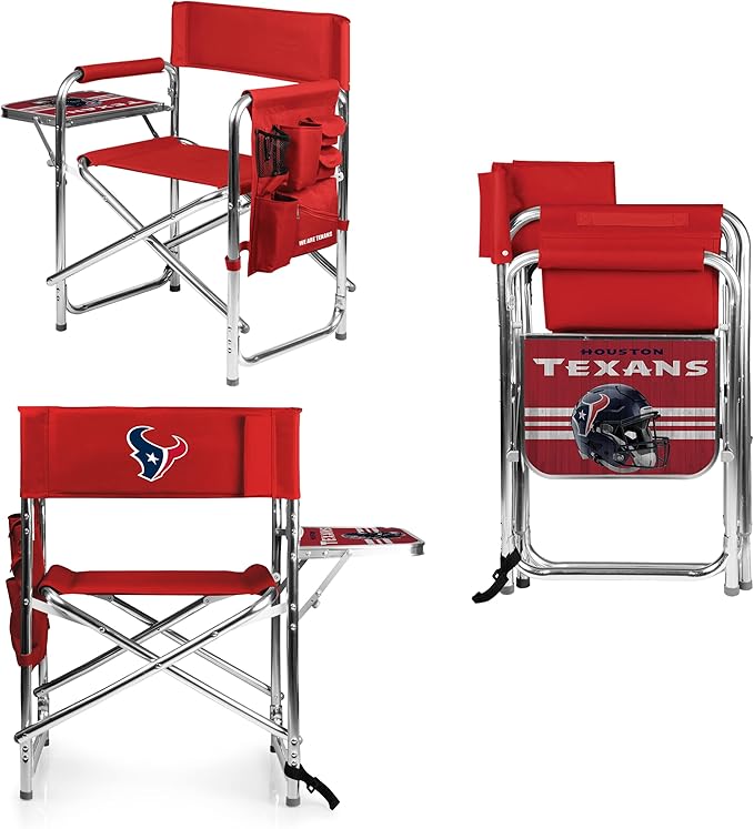 Picnic TIME NFL Unisex-Adult NFL Sports Chair with Side Table, Beach Chair, Camp Chair for Adults