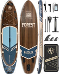 10'6''x33''Inflatable Stand Up Paddle Board, 400lbs Extra Wide Stand Up Paddleboard with Kayak Seat, Anti-Slip EVA Deck Premium SUP Accessories Kit, Non-Slip Stable Deck Boat for Yoga Fishing Surf