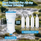RYACO Water Bag 2L Compatible with Sawyer Squeeze Water Filter, Outdoor Water Container, Water Filter Bag with Durable TPU Material Collapsible Hydration Canteens for Camping Hiking Cycling Fishing