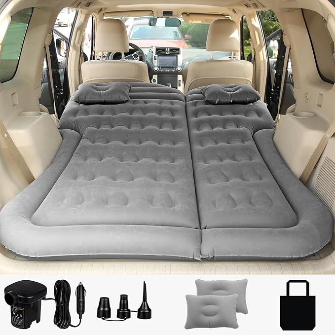 Car Air Mattress for, Travel Bed, Camping Bed Cushion, Inflatable Vehicle Air Cot, Portable Sleeping Pad, Inflatable Mattress,Dark Green
