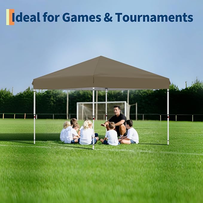 Garvee 10x10 Pop Up Canopy Tent, Heavy Duty Commercial Instant Shelter with One-Person Setup, UPF 50+ Waterproof, 100 Sq Ft Shade for Outdoor Events, Camping, Farmers Market