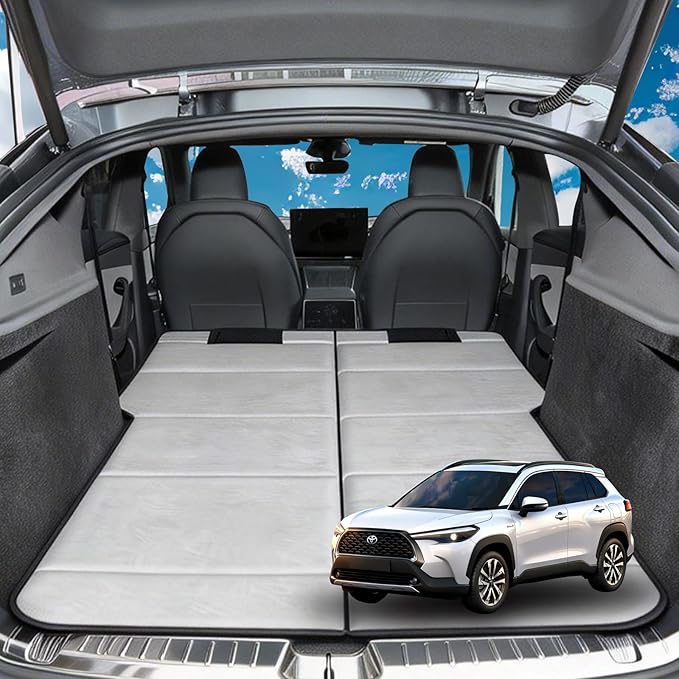 Non Inflatable Car Mattress for Toyota Corolla Cross, Car Camping Mattress, Upgraded Foldable Trunk Sleeping Pad with Storage Bag, Portable Design for Camping, Travel & Beach