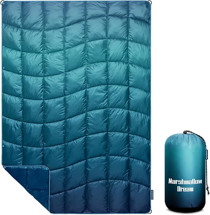 Camping Blanket,MINI Puffy Blanket Down Alternative Blanket Lightweight Windproof Water Resistant for Outdoors,Hiking, Backpacking,Beach,Car,Picnic,Stadium