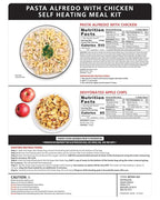 Heaven's Harvest Self-Heating Emergency Meal Kit (10 Year Shelf Life) — Tastier than MRE Meals & Ready-To-Eat in Minutes! Just add water to activate the “cooking” process. (Pasta Alfredo) (Single)