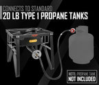 Concord Deluxe Banjo Single Propane Burner, 200,000 BTU Portable Outdoor Stove for Camping Cooking/Home Brewing/Making Sauces, 16” Square