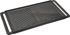 Cuisinart Reversible Cast Iron Grill/Griddle Plate, 15.75” x 9” Pre-Seasoned Cooking Surface with Flat and Ribbed Sides, Stovetop Griddle for Electric Ranges, Use on Stove, Campfire, or Gas Grill