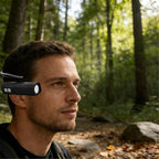 1000Mah Rechargeable Ear Mounted Headlamp With Motion Sensor, Adjustable Brightness For Fishing, Camping, Running, Portable Head Light