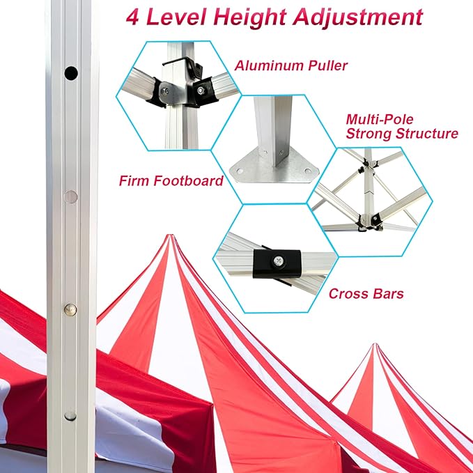 Custom Canopy Tent 10x15 with Logo, Personalized Pop Up Vendor Tent Business Tents for Trade Show Events Advertising, Nano Fabric Water Repellent Heavy Duty