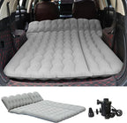 Car Air Mattress, Inflatable SUV Truck Camping Mattress for Back Seat, Thickened Travel Car Bed Sleeping Pad with Air Pump 2 Pillows (SUV-Grey, SUV Air Mattress)