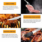 MUJUZE Grill Set,Grilling Gifts for Men,Grilling Accessories,BBQ Set,BBQ Accessories with Apron for Dad,Grill Tool Set for Outdoor,Grill Kit for Camping,Backyard