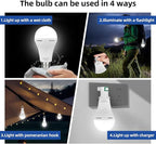 Rechargeable Emergency Light Bulbs, 4 Pack Battery Powered LED Light Bulb with 9W Daylight E27 6500K 1800mAh, Equivalent Self-Charging LED Light Bulbs for Home Power Outage Camping Hurricane Hiking