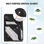 RedSwing 2 Pack Heavy Duty Waterproof Emergency Thermal Tarp, Insulated Survival Blanket for Outdoor Camping, Hiking, and Emergency Shelter, Black