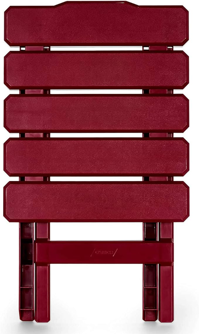 Camco 51684 Red Regular Adirondack Portable Outdoor Folding Side Table, Perfect for The Beach, Camping, Picnics, Cookouts and More, Weatherproof and Rust Resistant
