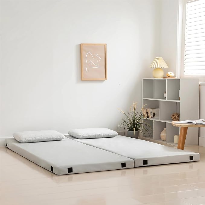 EGO Roll up Single Small Mattress Memory Foam CertiPUR-US Certified, Roll Up Floor Mattress Mat for Camping, Sleeping Pad, Portable with Travel Bag