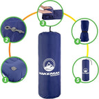 Sleeping Pad for Camping - Inflatable Mat with Built-in Foot Pump - Waterproof Camp Mattress - Camping Gear Must Haves by Wakeman Outdoors (Blue)
