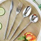 Cutlery Set Tableware Silverware Stainless Steel Handle,Silverware Flatware Cutlery Set, 6/24/36/48/60/72pcs Stainless Steel Cutlery Household Steak Knife and F(Silver 24 Pieces for 4)