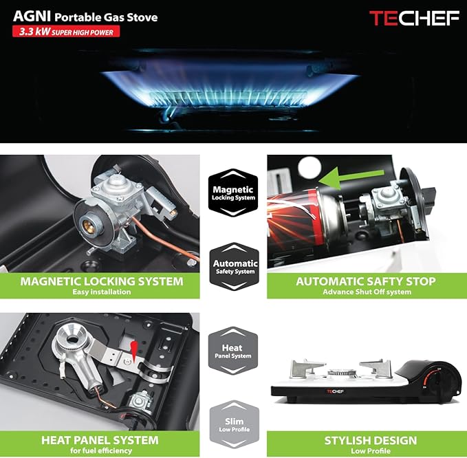 TECHEF - AGNI Portable Butane Gas Stove Burner, Camp Stove, Made in Korea