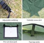 Hot Tent with Stove Jack and Snow Skirt, 6.89~8.53ft Standing Room, 2~5 Person, Tipi Tent for Family Hiking, Fishing, Hunting, Backpacking Camping