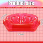 Kigley Inflatable Chair Blow Up Couches Transparent Inflatable Sofa Seat Yard Patio Portable Air Couch Furniture for Outdoor Indoor Camping Beach Room (Double Seat,Red)