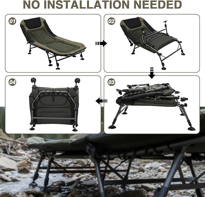 33in Wide Camping Sleeping Cots 397LBS Max Load Foldable Bed Cot with Carry Bag Easy to Set Up for Home Office Nap and Outdoor Beach