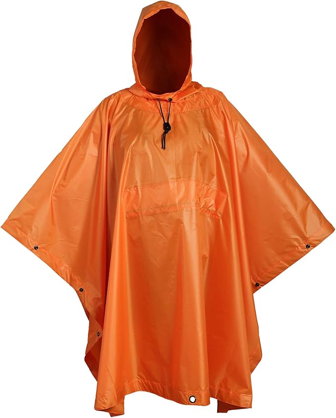 USGI Industries Military Style Poncho Multi Use Rip Stop Camouflage Rain Poncho