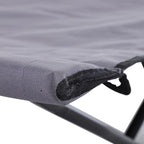 Outsunny 2 Person Folding Camping Cot for Adults, 50" Extra Wide Outdoor Portable Sleeping Cot with Carry Bag, Elevated Camping Bed, Beach Hiking, Grey