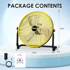 20'' Portable Battery Operated Fan, Cordless Camping Floor Fan Outdoor, Long Lasting Rechargeable Battery Powered Fan, 360° Tilt, USB Output, Wireless, for Home Gazebo Greenhouse Outside Gym