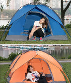 GeRRiT Tent Double Layer Automatic Instant Setup Camping Tent 3-4 Person Family Tent Waterproof Foldable Tent for Hiking Travel Yurt