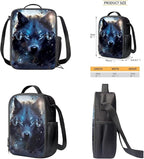 Ystardream Cool Wolf Backpack for Boys Backpack With Lunch Box 1St Grade Kindergarten School Bag for Boys Primary Student Book Bag with Pencil Case Teens Back Packs Satchel for Travel Daypack