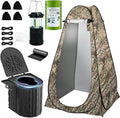 Camping Toilet with Pop-Up Privacy Tent and Liquid Waste Gel, Portable Toilet for Camping with Large Tent, Ergonomic Potty Provides Enhanced Comfort, Suitable for All Ages
