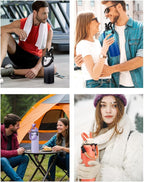BENZZO Insulated Water Bottle 40 oz - Keep Cold 48H Hot 24H, Metal Water Bottles with Straw & Auto Chug Lids, Flask Boot, Travel Jug with Carrying Pouch, Stainless Steel Water Bottle for Women Men
