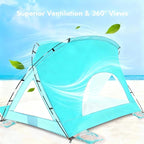 Beach Tent, Portable Sun Shelter for 2/3/4/6-8 Person with UPF 50+ UV Protection, Easy Setup Waterproof Beach Shade Canopy Cabana for Family Outdoor and Picnics, Fishing with Carrying Bag