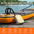 Litheli Paddle Board Pump,20PSI High Pressure SUP Pump,Electric Air Pump for Inflatables,Rechargeable Battery-Powered,Dual Stage Inflation&Deflation,Auto-Off for Stand Up Paddle Boards,Kayaks,Tent