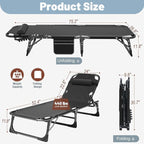 Slsy Folding Camping Cot for Adults with Pad, Padded Portable Sleeping Cots, Camp Bed with Carry Bag for Outdoor Travel, Beach, Hiking