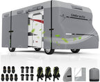 Umbrauto RV Cover Class C Upgraded 7 Layers Anti-UV Top Panel Motorhome Cover Windproof Camper Cover for 26' to 29' Motorhome with 3Pcs Extra Straps, Adhesive Repair Patches, 6 Gutter Covers