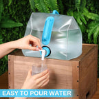 3 Pack Collapsible Water Container with Spigot, Foldable Camping Water Container Portable Camping Storage Carrier Jug for Outdoors Hiking Emergency Kit Backpack(Blue,2.6 Gallon)