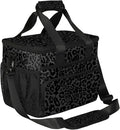 Soft Cooler Bag Black Leopard Print Insulated Lunch Box for Men & Women, Large Leakproof Lunch Bag Portable Beach Cooler for Work, Picnic, Road Trips,Fishing, Travel, Camping