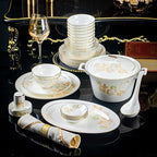 Cups and Saucers Set Nordic Ceramic Tableware Suit Glaze Dish Combination Dishes Suitable for Family Hotel Restaurant 60 Piece