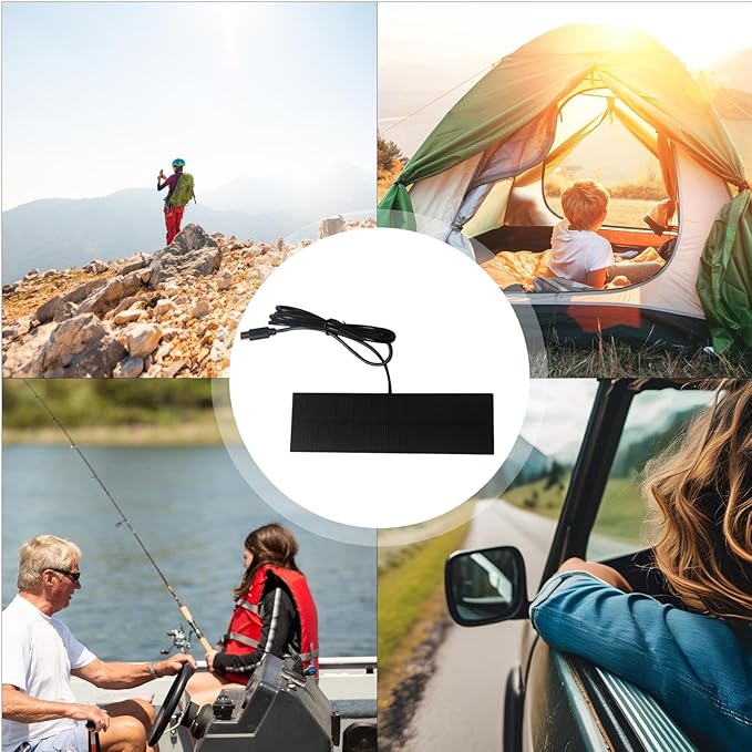 Solar Panel Charger - 14.8x4.5x2cm Portable Foldable Electronic Accessories | Charging Panel for Security Camera | Mobile Phone Battery for Phones Lantern Fan Tent Hiking Camping Car Backpacking