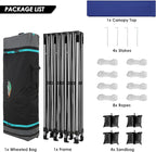 COBIZI 10x30 Pop up Canopy, Heavy Duty Outdoor Party Tents for Parties, Easy up UPF 50+ Waterproof Commercial Canopy with Wheeled Bag can fold, Dark Blue