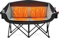 apollo walker Heated Double Camping Chair - Extra Wide Heavy Duty 600lbs Camping Couch with Adjustable Heating, Dual Cup Holder & Carry Bag, Loveseat Camping Chair for Outdoor, Lawn, Park