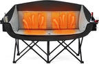 apollo walker Heated Double Camping Chair - Extra Wide Heavy Duty 600lbs Camping Couch with Adjustable Heating, Dual Cup Holder & Carry Bag, Loveseat Camping Chair for Outdoor, Lawn, Park