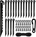 33Pcs Inflatable Stakes and Tether, Heavy Duty Plastic Tent Stakes with Hooks for Inflatables Spikes Replacement Halloween Christmas Holiday Inflatable Decoration Accessories for Garden Home Lawn