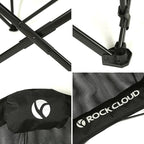 ROCK CLOUD Folding Camping Chair Oversized Padded Moon Chairs Outdoor for Camp Lawn Hiking Fishing Sports, Black