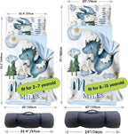 Personalized Toddler Nap Mats for Preschool, Custom Name Kids Sleeping Bag for Daycare, Roll Up Sleeping Mat with Removable Pillow and Soft Dot Minky Blanke for Boys Camping Travel