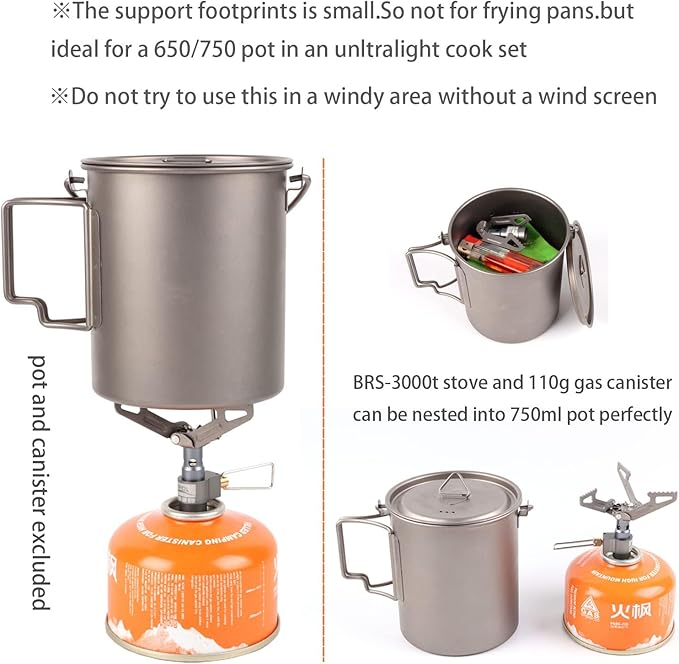 Ultralight Backpacking Stove Portable Pocket Stove Titanium Camping Gas Burner only 26g with 1 Extra Backup O-Ring
