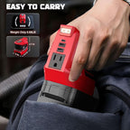 LIVOWALNY 200W Power Inverter Compatible with Milwaukee 18V Battery, DC 18V to AC 110-120V Power Station with 1 AC Outlet, 2 USB, 1 Type-C & LED Light, for Camping Power Outage (No Battery)