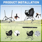 Nice C Hammock Camping Chair with Canopy, Portable Swinging Camping Chair with Shade, Outdoor Folding Swinging Umbrella Chairs, Rocking Camping Chairs, with Adjustable Canopy, Cup Holder (2 Pack)
