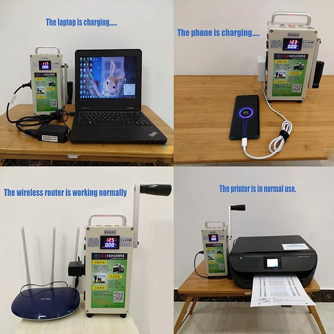 150W/500W Outdoor Emergency Generator, Portable Hand Crank Generator,110v /220v DC12V USB 5V Small Power Supply,for Emergency,Camping,Sudden Power Outages,150W-220V